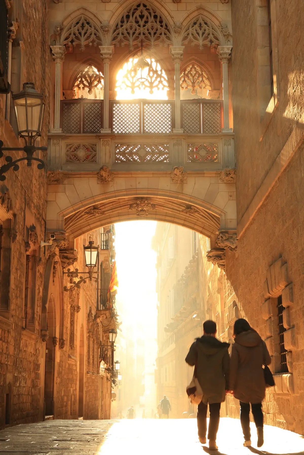 A narrow street in Barcelona's Gothic Quarter