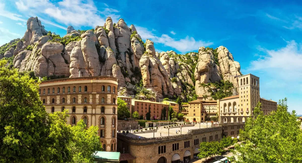 Montserrat Abbey set into the mountains near Barcelona