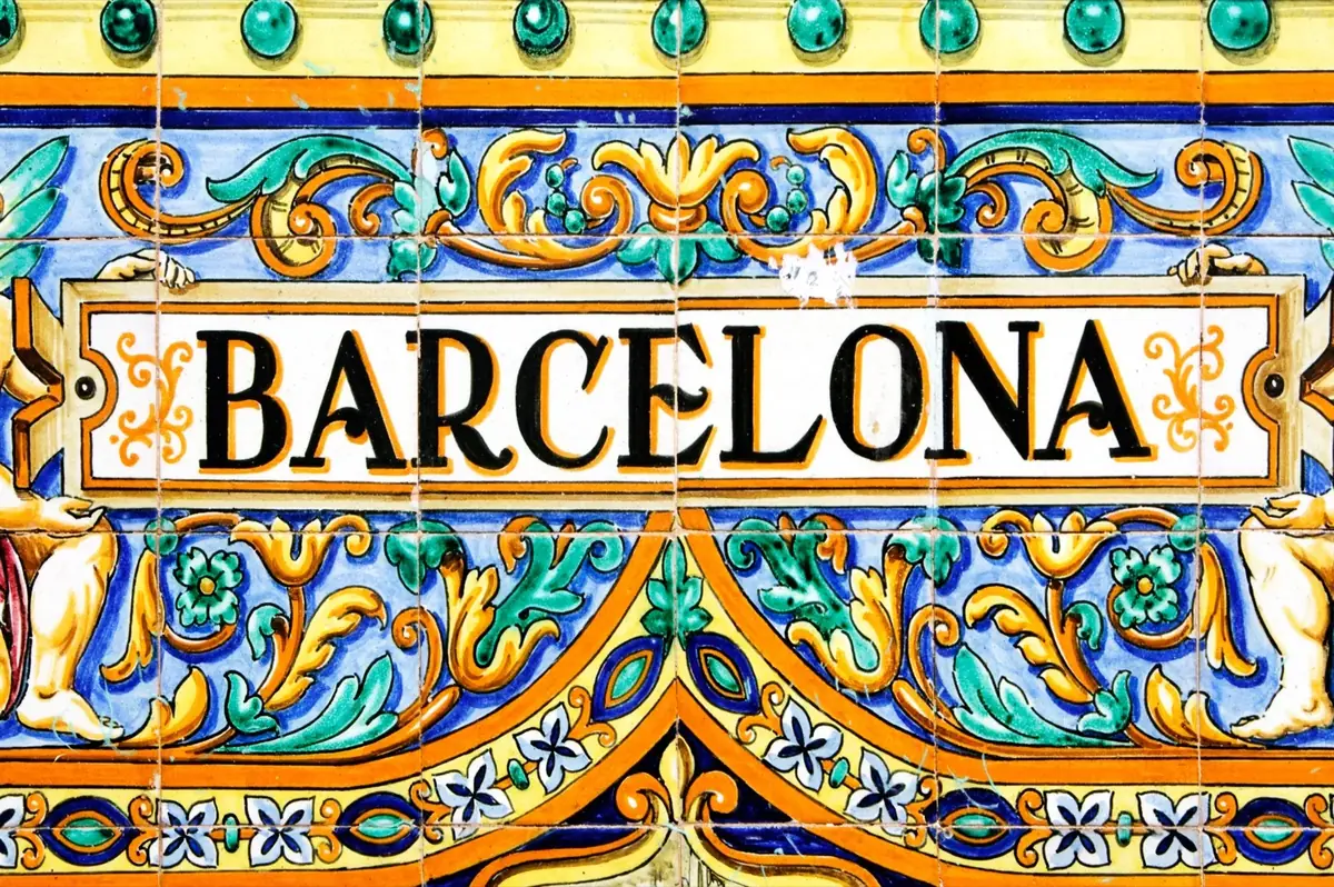Barcelona mosaic sign