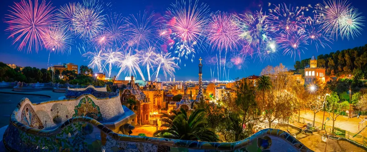 Fireworks over Park Güell